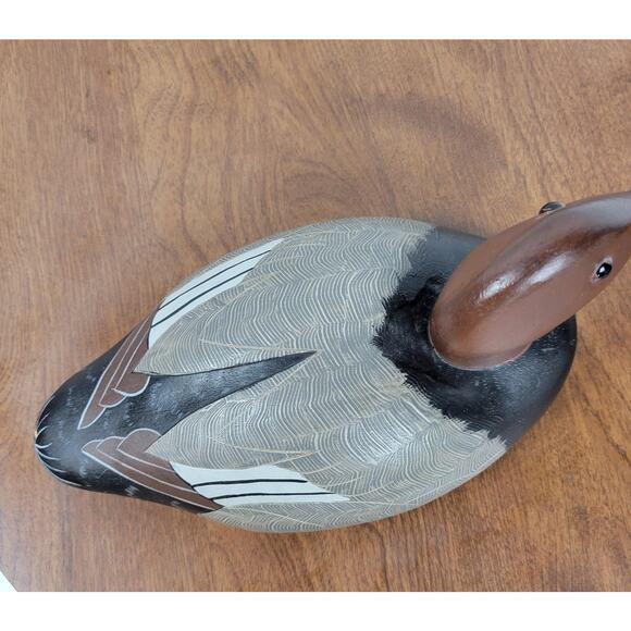 Vintage Wildflower Decoys Canvasback Drake Duck Sculpture Wood Carved Handmade - Picture 11 of 13
